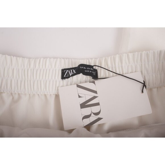 Zara Womans Trousers Pants Size XL White Gold Button Straight Leg  9929/020 NWT - Picture 8 of 8